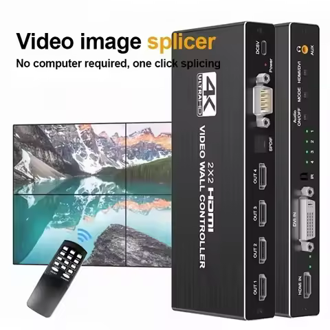 4K HD-MI Video Wall Controller 2x2 HD-MI DVI Video Wall Processor 1X2 1X4 1X3 2X1 3x1 4X1 Multi Vide