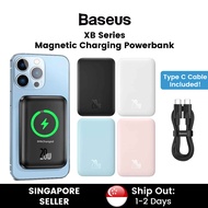 (SG) Baseus MagSafe Compatible Wireless Magnetic Charging Power Bank powerbank - 6000Mah/10000mAh 20W with Type C Cable