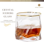 Dining Vaisselle - แก้ว Crystal Iceberg แก้วน้ำขอบทอง ขนาด8.5x8.5cm ขาวใสดุจคริสตัล European Design 