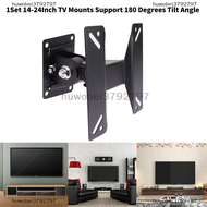 huwobei3792797 1Set 14-24Inch TV Mounts LCD LED Monitor Wall Mount Bracket Fixed Flat Panel TV Frame Support 180 Degrees Tilt Angle w Screw