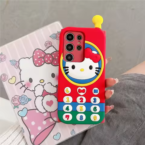 Kawaii Japan Ins Hello Kitty Phone Case For Samsung Galaxy S25 Ultra S24 S23 S22 S21 Ultra S8 S9 Plu