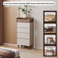 ZUNTONGGE | Storage Cabinet 30cm Deep Solid Wood 6-Drawer Cabinet with Feet