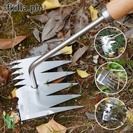 FKILLA Rake, Stainless Garden Supplies Hand Weeder Tool, Home&amp;Garden Handheld Farmland Digging Tools Weed Dandelion Remover