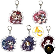 Japanese Anime Keychain Muzan Akaza Douma Kokushibou Keyring Bag Acrylic Pendant Keyring