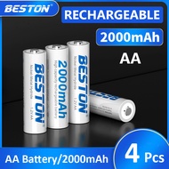 Beston 4 Pcs 2000mAh 1.2V AA Battery Rechargeable Battery