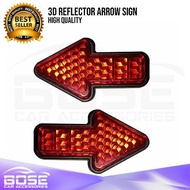 3D Plastic Reflector Arrow Sign Sticker / Super Reflective / Brightness Warning Reflectors for Car