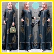 GAMIS KAOS BUSUI FRIENDLY DENIM DIANA DRESS WANITA MUSLIM MEWAH ELEGAN