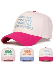 1pc Women's "LEMME GET A FOUR LOKO A PILL AND 6ONPUMP2" Trucker Cap, Embroidered Lettering, Casual S