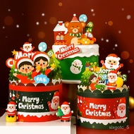 Christmas Cake Decoration Christmas Surrounding Border Suit Inserts Decorative Flag Boys and Girls Card-Inserting Gift B