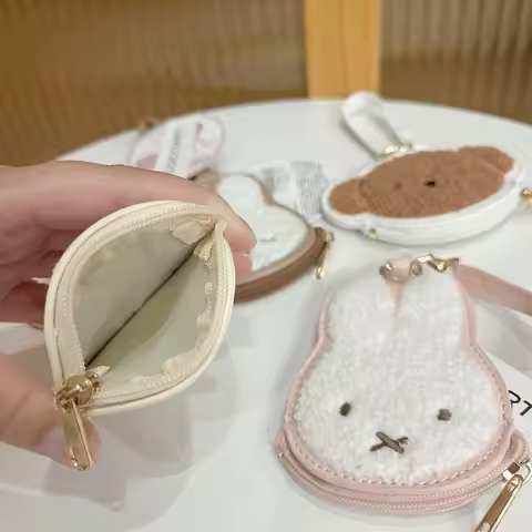 Miffy Kawaii Coin Purse Keychain Pendant Boris Small Item Collection Cute Storage Bag Gift Toys for 