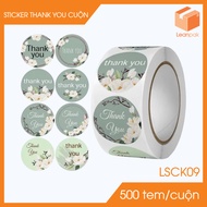 1 Roll of 500 round thank you stickers, thank you stickers, thank you stickers - D2.5 cm -L.MSCK09