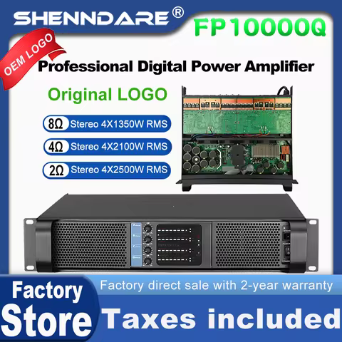 Original LOGO FP10000Q Professional Digital Power Amplifier 4x1350W 10000 Watt FP14000 2X2350W Audio