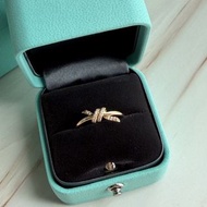 Tiffany & Co. Rose Gold Knot Ring with Diamonds