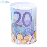cc Metal Money Box Tinplate Material Creative Euro Dollar Shaped Saving Money B