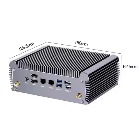 AMD Mini PC Ryzen 7 7730U 5800U Fanless Desktop Computer Win 11 Dual LAN Firewall PC 2*HDMI2.0 NVMe 