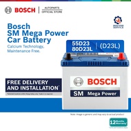 Bosch SM Mega Power Car Battery 55D23L 80D23L Toyota Proton Honda Mazda
