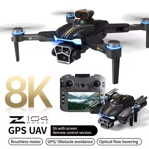 2025 New Z104 GPS Drone AERIX TITAN PRO 4.5" HD FPV Remote 8K EIS Dual-Camera 5G Transmission GPS/Op