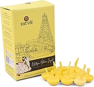 Satvik Pure 50 Pc. Cow Ghee Wicks Readymade Cow Ghee Cotton Wicks Diya/Ghee Diya/Puja Batti for Your