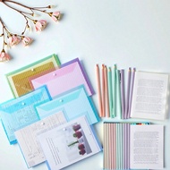 1/11pcs, Stylish Clear A4 File Bag With Snap Closure - Office And School Organizer, Mixed Colors Wit