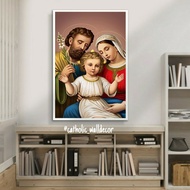Holy Family Catholic Wall Decoration Large Size 70x100cm with frame