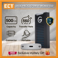 (Bulk Pack) WD Western Digital 500GB / 1TB / 2TB G Technology G-Drive G Drive Mobile Rugged Fast and