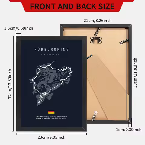 21x30cm White Wood Grain Color Frame Plus F1 Track Canvas Painting Frame Can Be Placed on The Table 