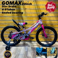 GOMAX BASIKAL BUDAK PEREMPUAN 20inch/Basikal budak 6-9tahun/Bicycle pink purple/Basikal disc brake/K