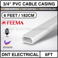 (6FEET / 182CM) 20mm x 10mm - Wiring Casing Electrical Casing Trunking Wire Casing Elektik Pure PVC 
