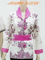 Blouse / Kemeja / Atasan / Seragam Wanita Batik 1270 Pink Jumbo