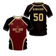 New T-shirt Anime Blue Lock Cosplay Costume Red Uniform Bastard Munchen Kaiser Isagi Yukimiya Kuniga