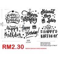 sticker happy birthday untuk belon bobo belon latex belon love