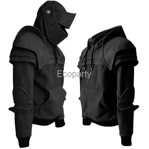 Men Streetwear Men Arthur Medieval Hollow Knight Hoodie Armor Sweatshirt Pullover Hooded Jacket Coat
