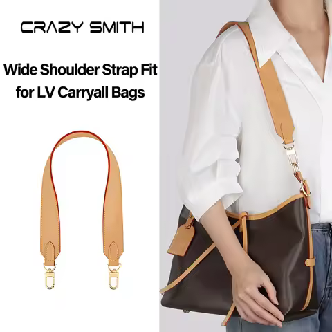 CRAZYSMITH Genuine Leather Bag Strap for LV Carryall Bag Wide Shoulder Straps Adjustable Crossbody H
