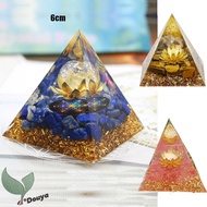 Clear quartz Sphere Orgone Pyramid with Reiki lapis lazuli/tiger eye Chip Stone and Copper Lotus Sym