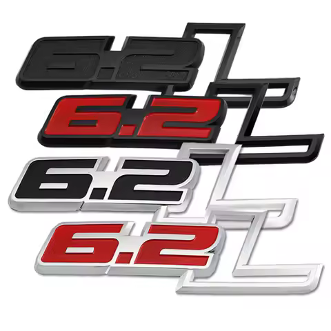3D Car Stickers Emblem 6.2L Logo Badge Decals for Ford F150 6.2L Hummer H2 Chevrolet C7 Camaro 6.2 L