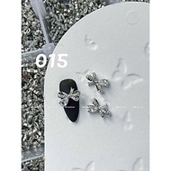 10 Chiếc Nơ Nút Lấp Lánh Charm Bạc Đính Đá Charm Trắng Hồng 3D Đinh Tán Làm Nail Siêu Xinh Mẫu Mới N