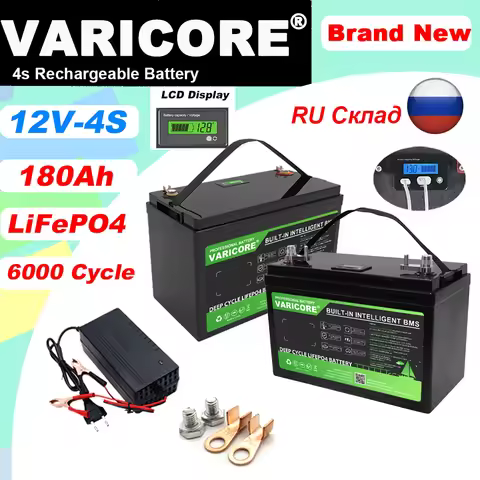 12.8V/12v 180AH LiFePO4 Battery pack USB 3.0 Type-C Output 8000 Cycles for RV Touring car Solar Batt