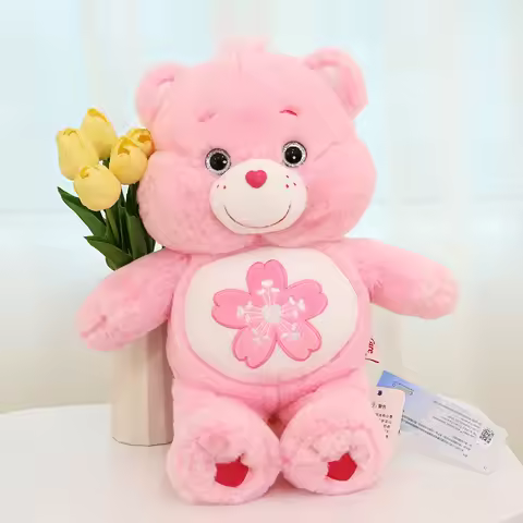 22/33/45cm Care Bears Kawaii Plush Toys Pink Sakura Bear Lovely Cartoon Bear Soft Stuffed Dolls Girl