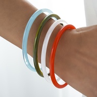 TEMU 4pcs 17 Mile Women' Resin Bracelet Suitable For Moms, Sisters, Couples - Minimalist Bangle Gift