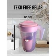 Teko Air Plastik Kecil Murah Berkualitas Unik free 2 Gelas Cocok Untuk Piknik Teko Dapur