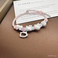 Cinnamon Dog Sanrio New Bracelet Pure Silver Strawberry Bear Cute999Bow Accessories KT Cat Children'