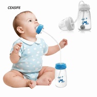 CEASIF6 Hands-Free Feeding Bottle, 5oz/150ml Normal-Neck Baby Bottle Set, with Straw Brush Gravity B
