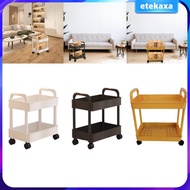 [Etekaxa] 2 Tier Utility Rolling Cart, 2 Tier Trolley Rack, Rolling Cart Serving Cart for Bedroom