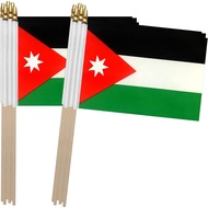Bendera Tongkat Jordan TSMD, Bendera Mini Kecil Pegang Tangan Jordan, 5x8 Inci, 12 Pek