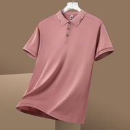 M-5XL 5color Korean Polo Shirt Men Plain Business Casual Plus Size Short Sleeved Collar T Shirt