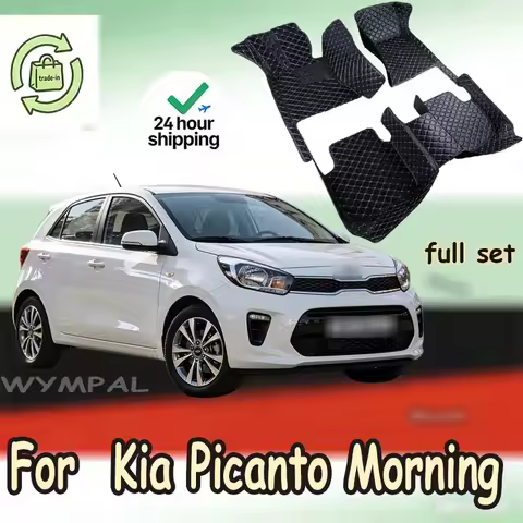 Car Mats Floor For Kia Picanto Morning Grand Eko Taxi JA 2017~2022 Waterproof Leather Mat Car Mats T
