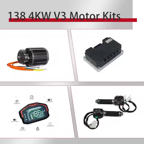 New QS138 90H V3 4KW with 1:2.35 Gear Box 7200rpm Mid Drive Motor Kits with ND72680 Controller 350A