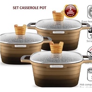 DESSINI Die Cast Aluminium Casserole Set 20CM /24cm /28CM Non Stick Periuk Memasak Cookware Set