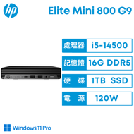 HP Elite Mini 800 G9 惠普商用電腦/i5-14500/16G D5/1TB SSD/120W/Wi-Fi 7+BT5.4/Win11 Pro/3年到府維修保固/B5TG0PT