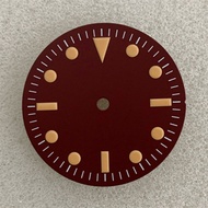 SBPJ 28.5mm Wine Red Watch Dial Orange Indexes No Luminous Sterile Dial Fits for NH35 ETA2836, for Japan 8215 Mingzhu 2813 Movement